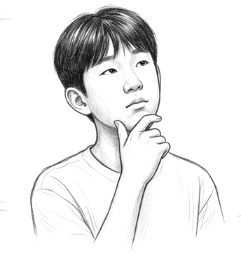 정준기 — 생각하는 모습 연필 스케치